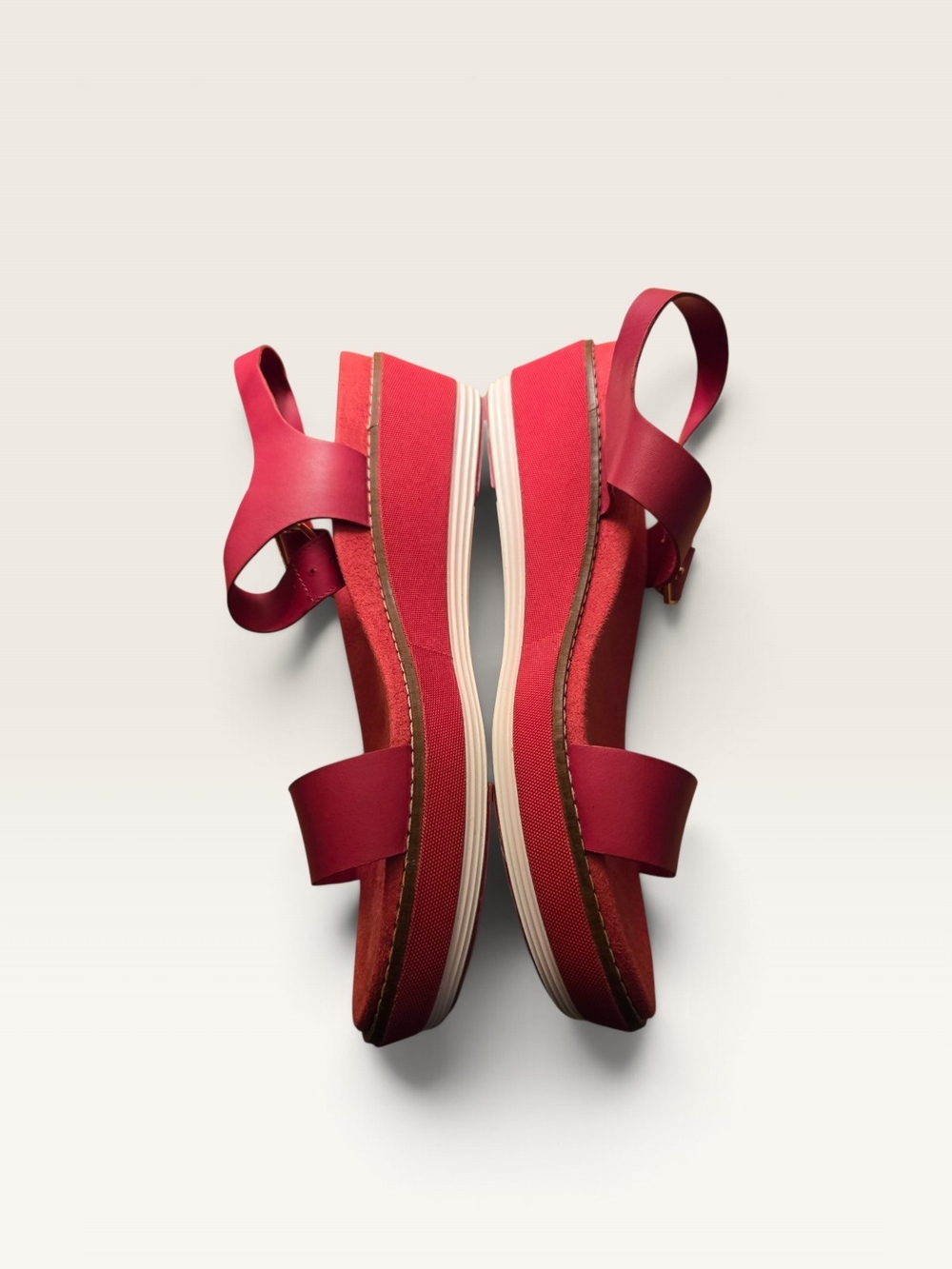 Cole Haan Red Original Grand Leather Buckle Sandals - Picture 2 of 7
